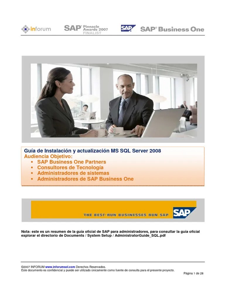 Instalación MS SQL Server 2008 Y Superior Para SBO | PDF | Servidor SQL ...