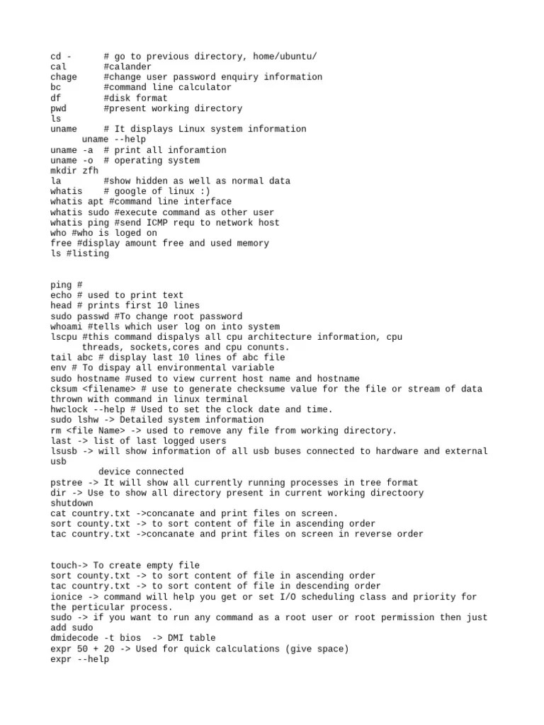 100 Ubuntu Commands | PDF | Sudo | Computer File