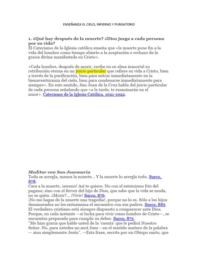 Enseñanza El Cielo Infierno Y Purgatorio | PDF | Purgatorio | Cristo ...