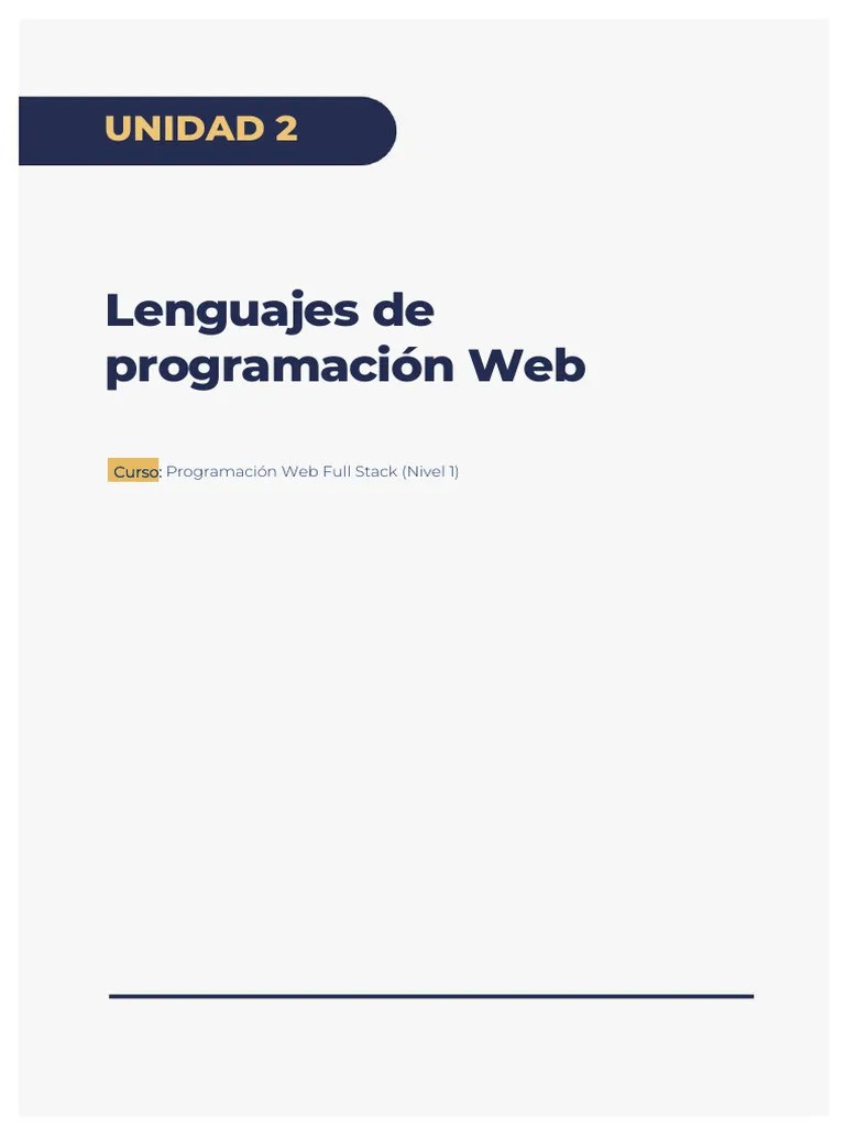 Apunte Clase 2 - Programación Web | PDF | Lenguaje De Programación ...