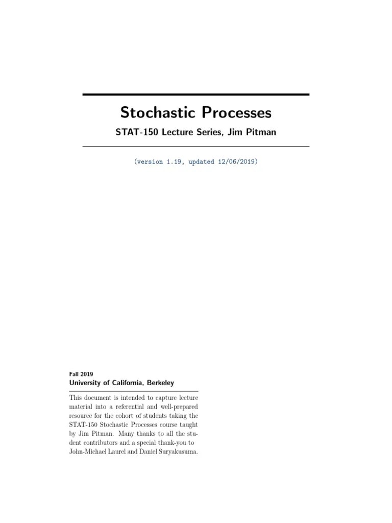 Stochastic Processes | PDF | Markov Chain | Matrix (Mathematics)
