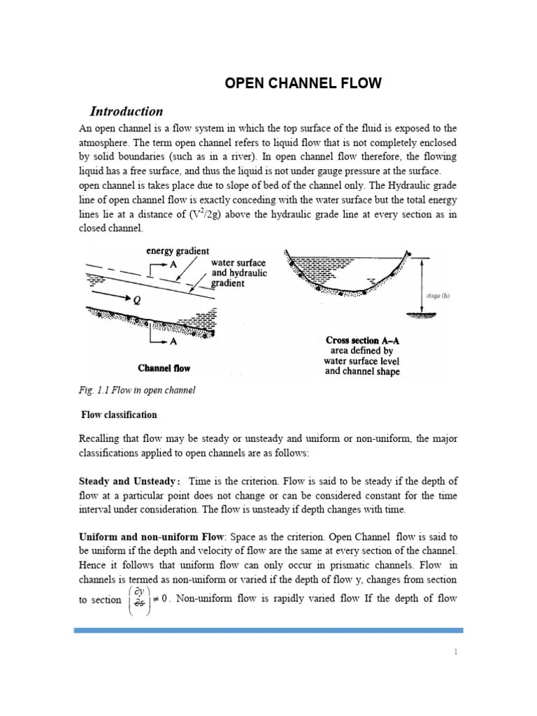 Open Channel Flow | PDF | Fluid Dynamics | Laminar Flow