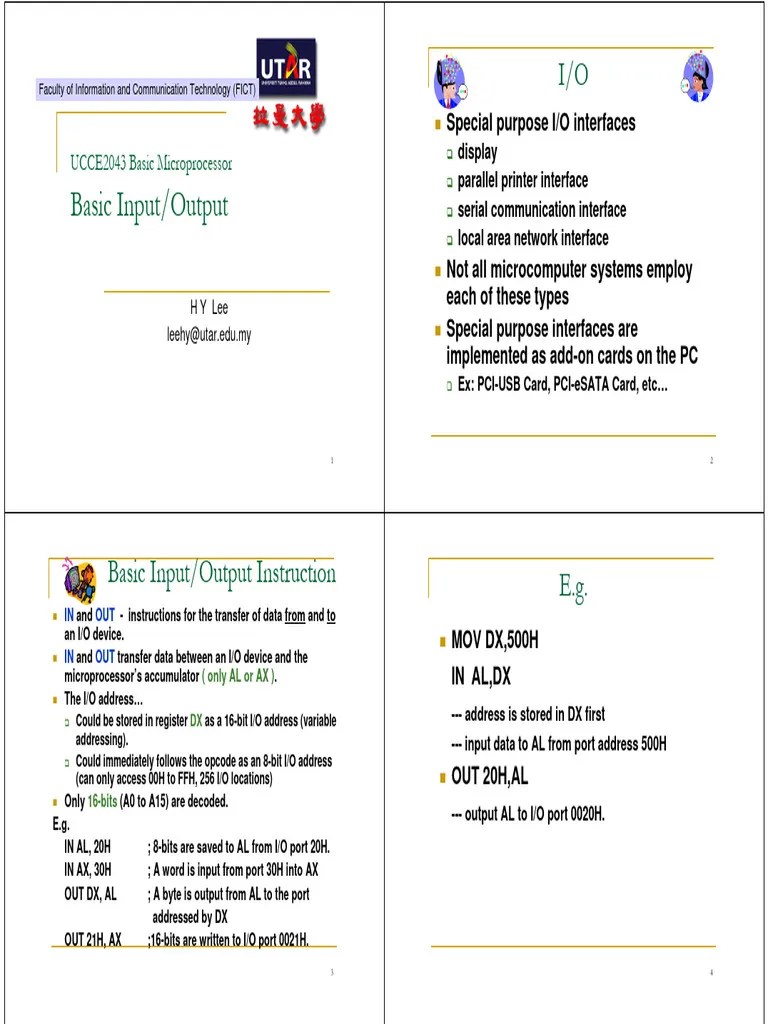 Lecture 5 - Basic IO | PDF | Input/Output | Digital Technology