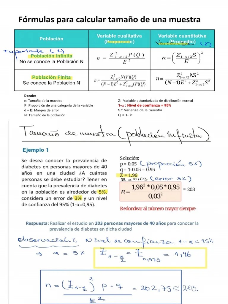 Cálculo Tamaño De Muestra | PDF