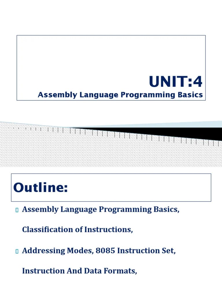 UNIT 4 Assembly Languge Programming | PDF | Assembly Language ...