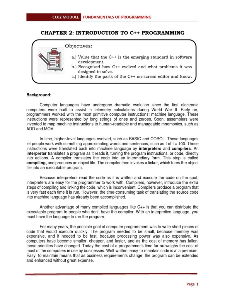 Chapter 2 Introduction To C++ Programming | PDF | C++ | Programming