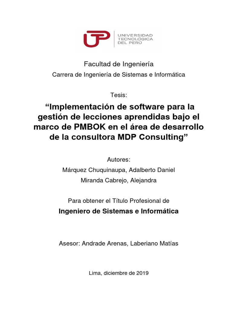 Adalberto Marquez Alejandra Miranda Tesis Titulo Profesional 2019 | PDF ...