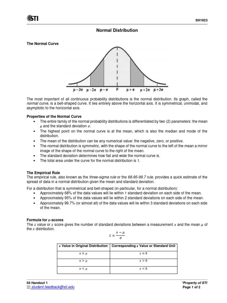 Normal Distribution | PDF | Normal Distribution | Standard Deviation