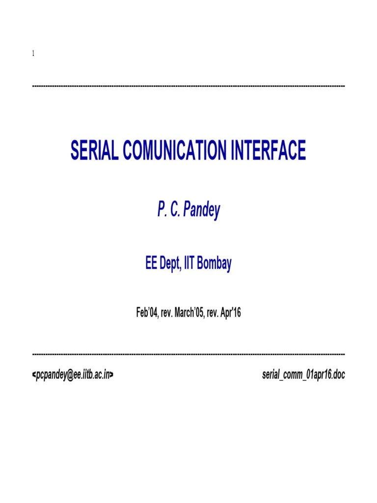 Interfacing Serial Communication | PDF | Duplex (Telecommunications ...