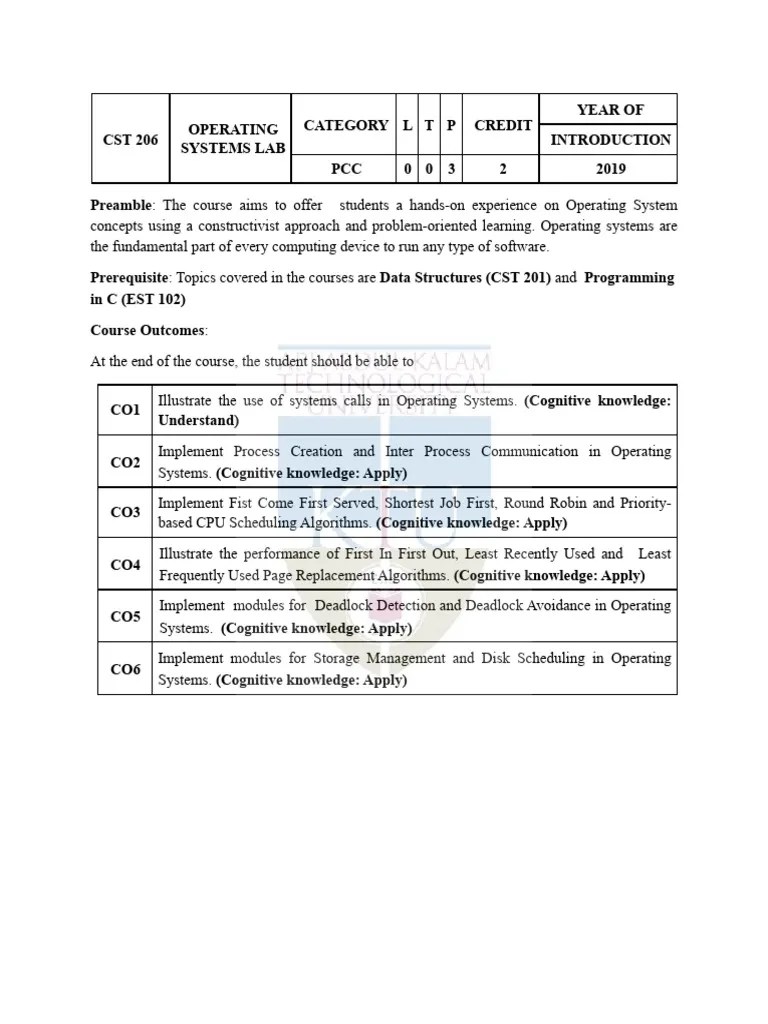 CSL204 - Ktu Qbank | PDF | Scheduling (Computing) | Operating System