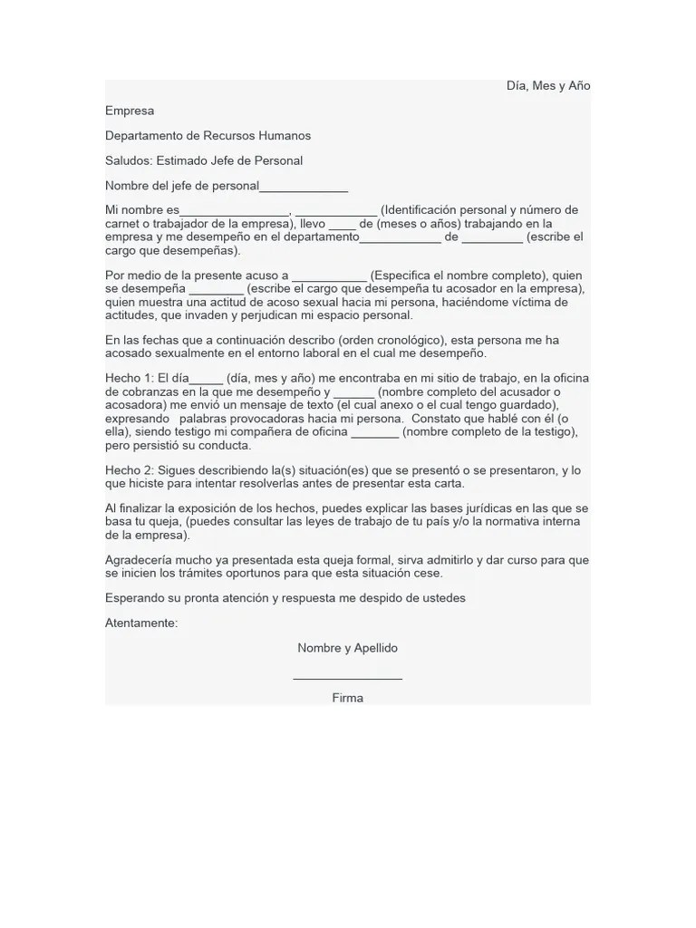 Denuncia Por Acoso Laboral | PDF