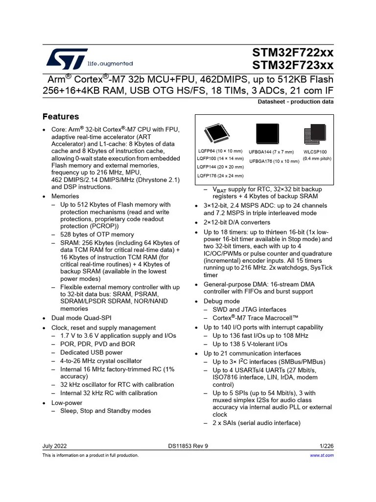 STM 32 F 722 Re | PDF | Computer Architecture | Electrical Engineering
