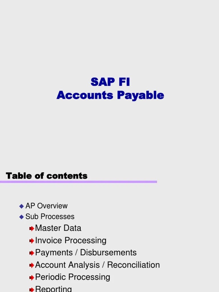 Sap Fi Accounts Payable | PDF | Invoice | Accounts Payable