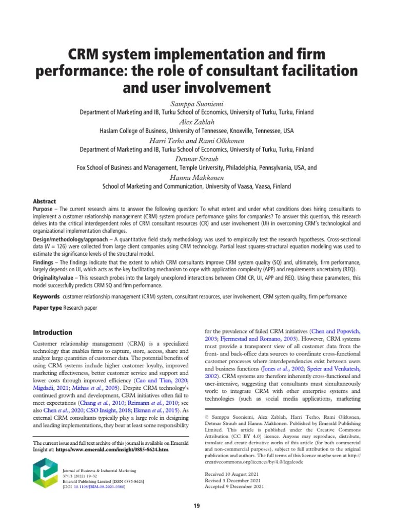 2-CRM System Implementation And | PDF | Customer Relationship ...