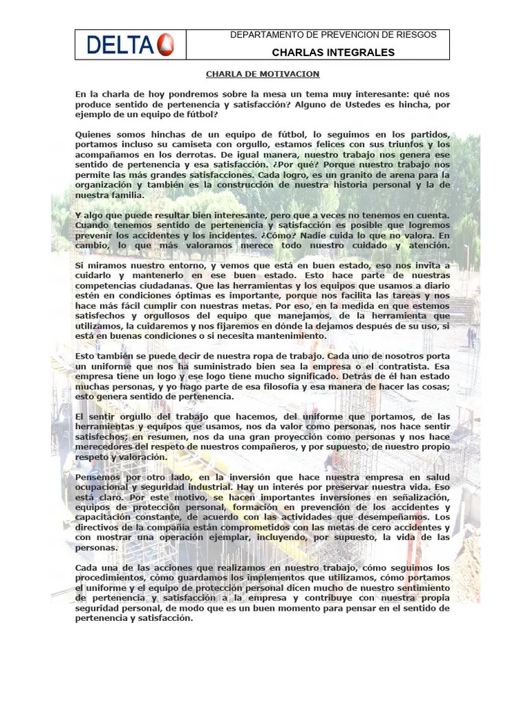 Charla De Motivacion | PDF | Business | Motivación