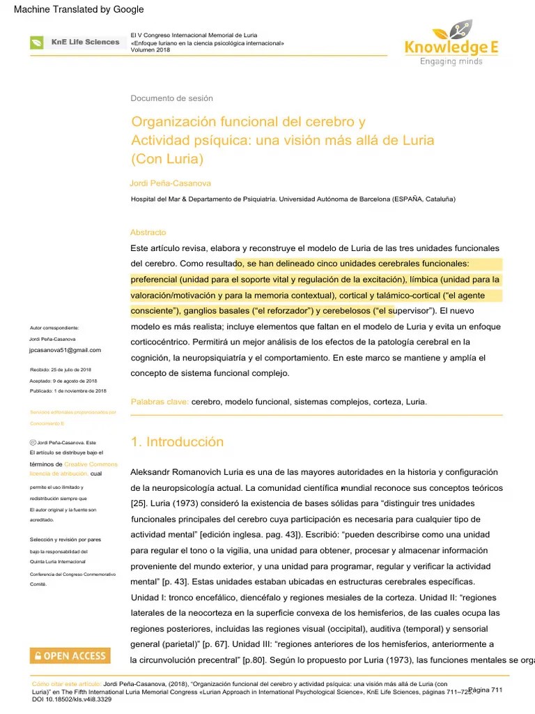 5 Bloques Funcionales De Jordi Peña ESP | PDF | Cerebro | Las Emociones