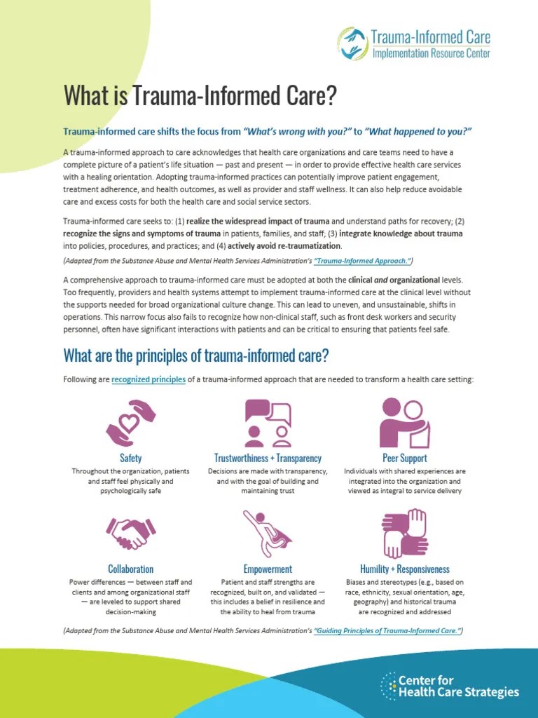 Fact-Sheet-What-is-Trauma-Informed-Care | PDF | Psychological Trauma | Psychology