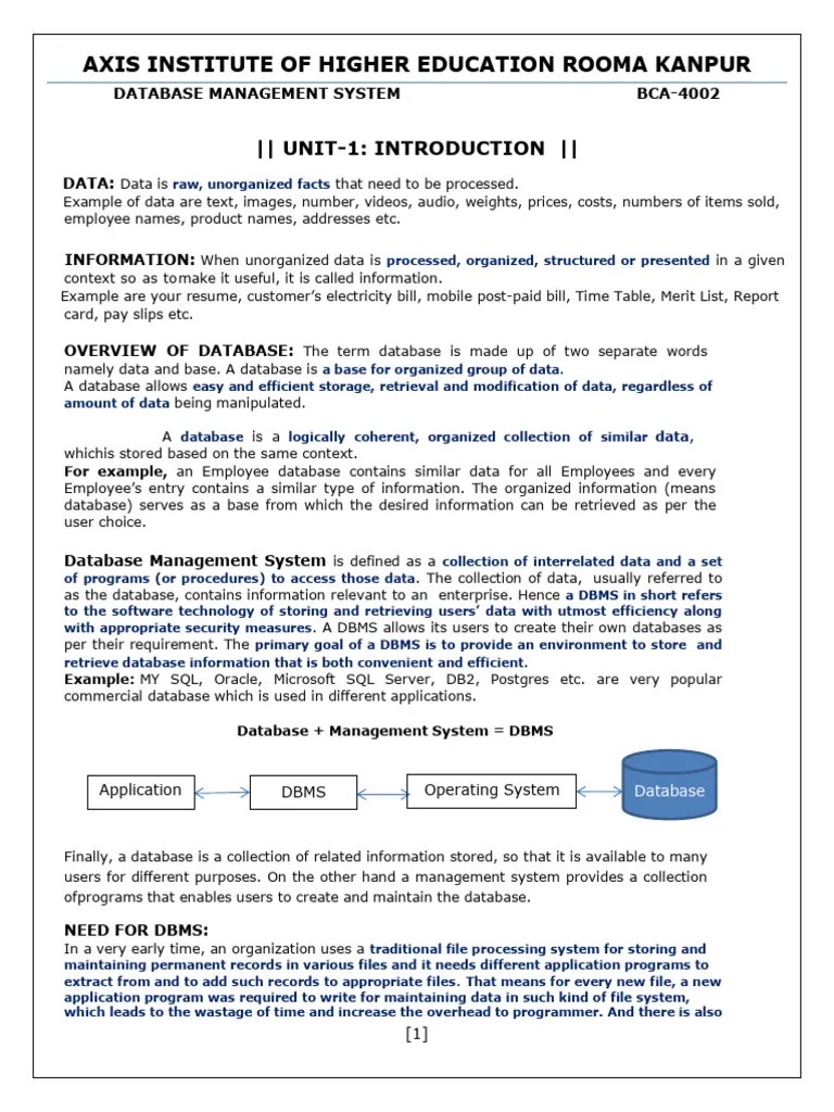 DBMS_NOTES | Download Free PDF | Databases | Conceptual Model