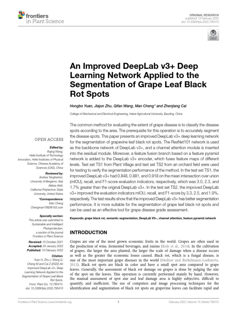 An Improved DeepLab V3 Deep Learning Network | PDF | Image Segmentation ...