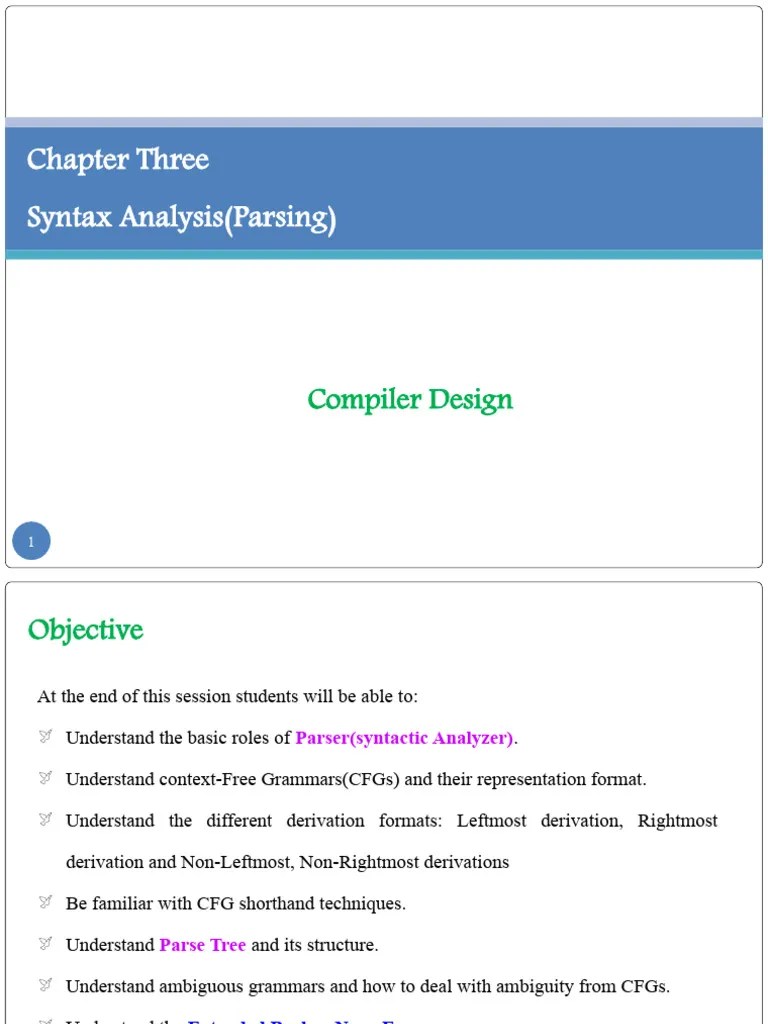 Chapter 3 Syntax Analysis (Parsing) | PDF | Parsing | Computer Programming