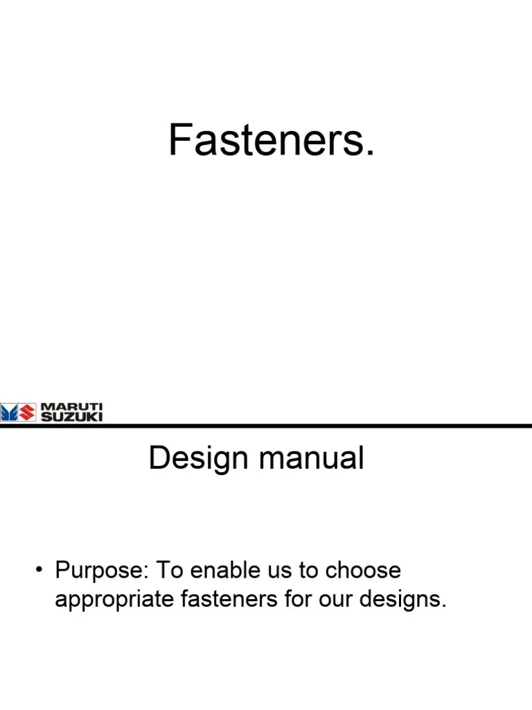Basics Of Fastener | PDF | Screw | Steel