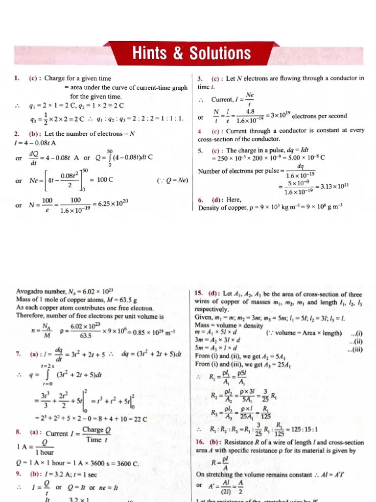 2 NG Solution Of Current Electricity | PDF