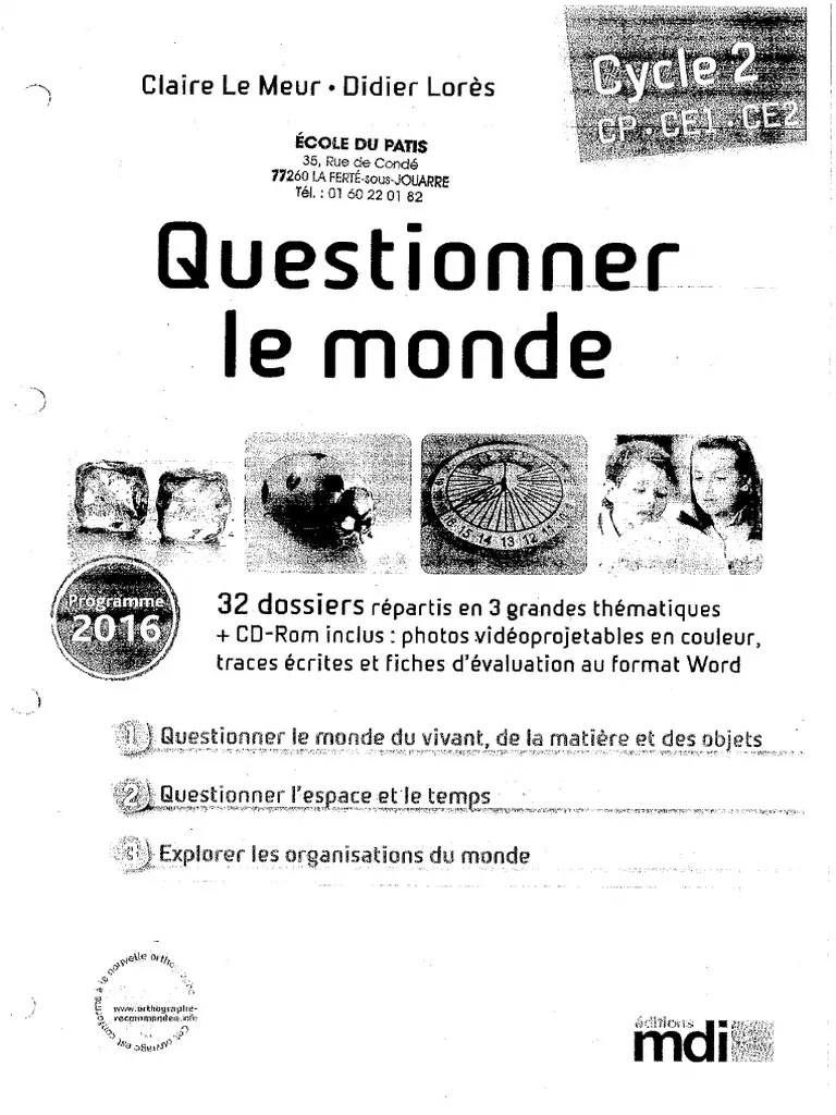 Questionner Le Monde MDI Cycle 2 | PDF