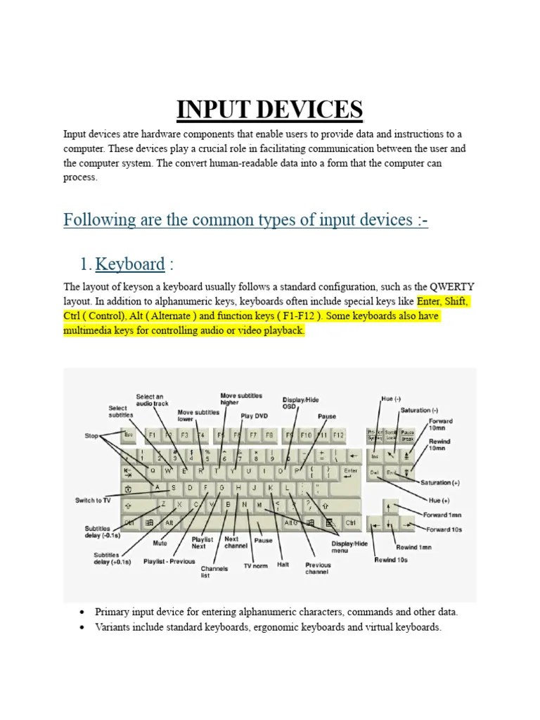 Input 0 Output Devices | PDF | Computer Keyboard | Input/Output