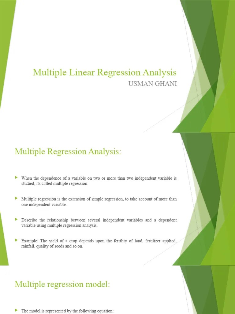 Multiple Linear Regression Analysis | PDF