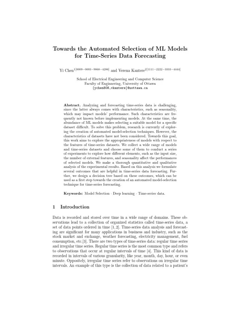 Springer Lecture Notes In Computer Science | PDF | Time Series | Mean ...