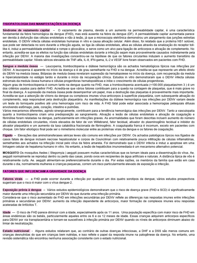 C. Dengue | PDF | Choque (circulatório) | Endotélio