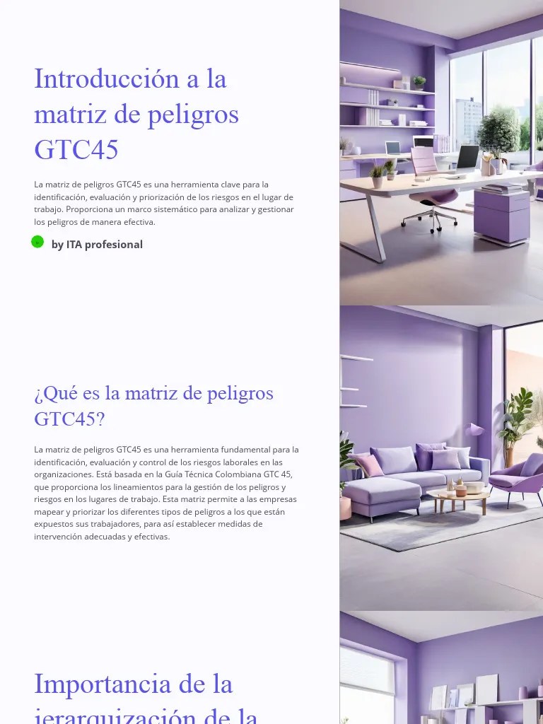 Introduccion A La Matriz De Peligros GTC45 | PDF | Riesgo | Ventilación (Arquitectura)