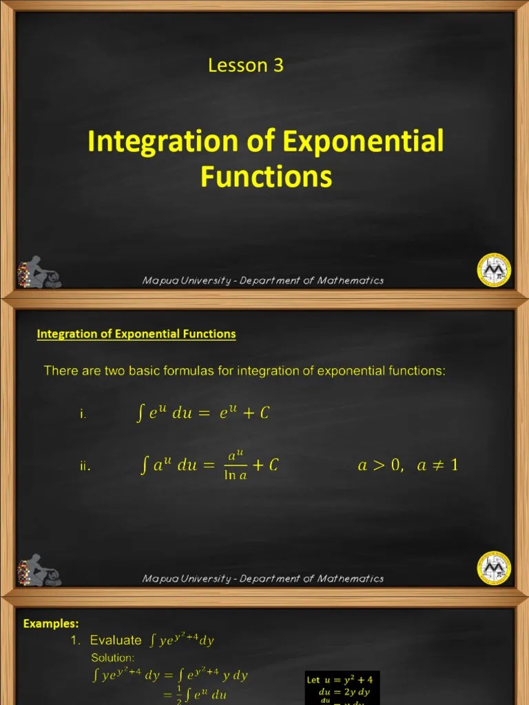 Lesson 3 Integration Of Exponential Functions | PDF
