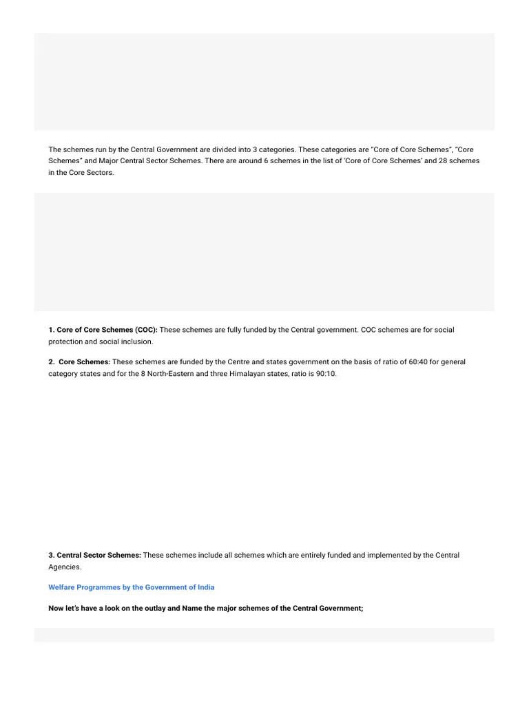 List Of Centrally Sponsored Scheme And Expenditure On Them | PDF ...