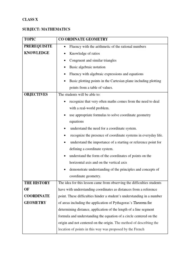 Chapter 7 - Coordinate Geometry | PDF | Cartesian Coordinate System | Analytic Geometry