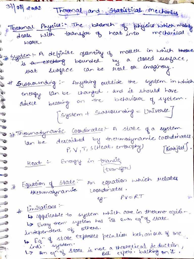 Thermodynamic Notes | PDF