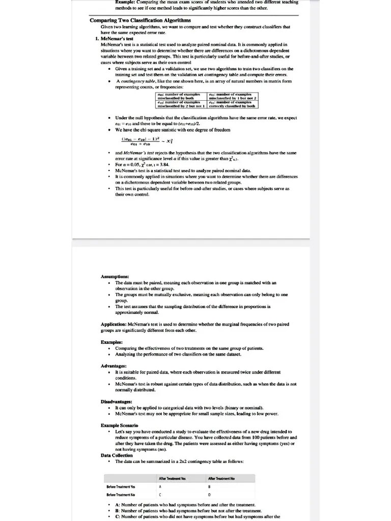 Comparing Two Classification Algorithms | PDF
