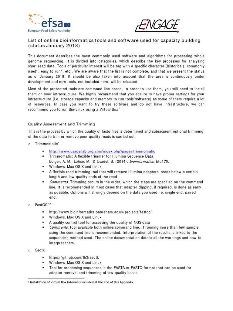 List Of Online Bioinformatics Tools And Software - Final | PDF ...