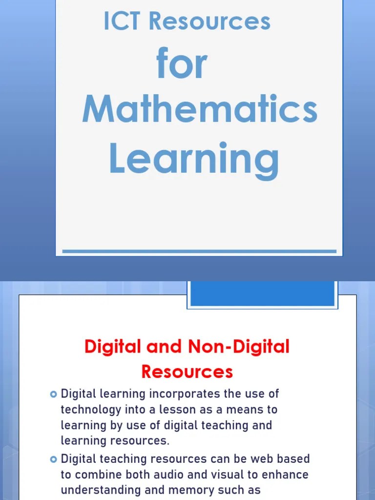ICT Resources For Mathematics Learning | PDF