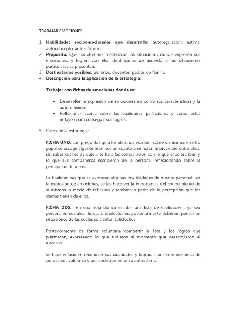 Habilidades Socioemocionales | PDF | Las Emociones | Evaluación