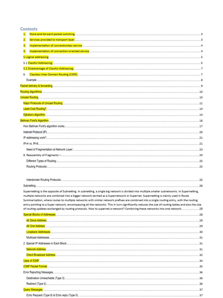 UNIT 4 The Network Layer | PDF | Ip Address | Internet Protocols