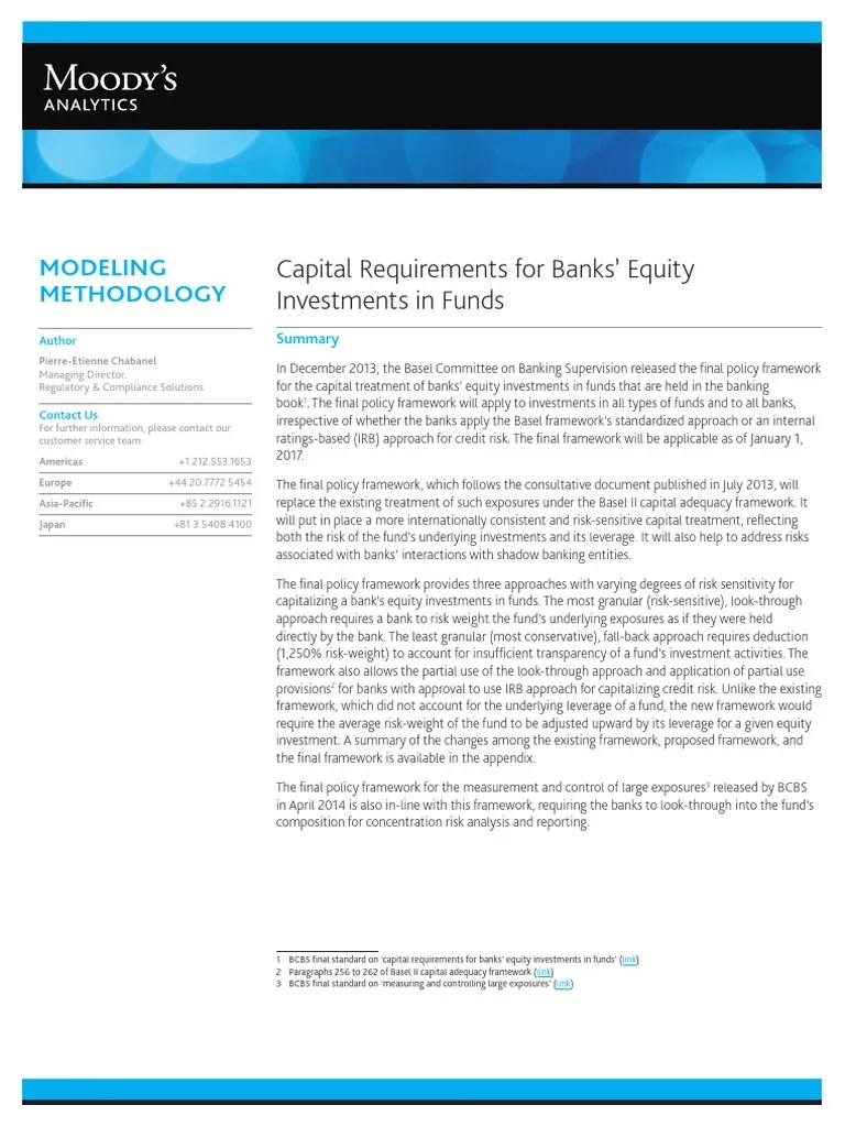 2014 21 11 Capital Requirements For Banks Equity Investments In Funds ...