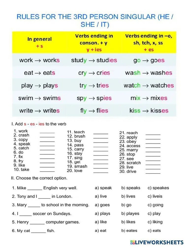 Simple Present Tense Interactive Exercise For Beginner-Đã G P | PDF