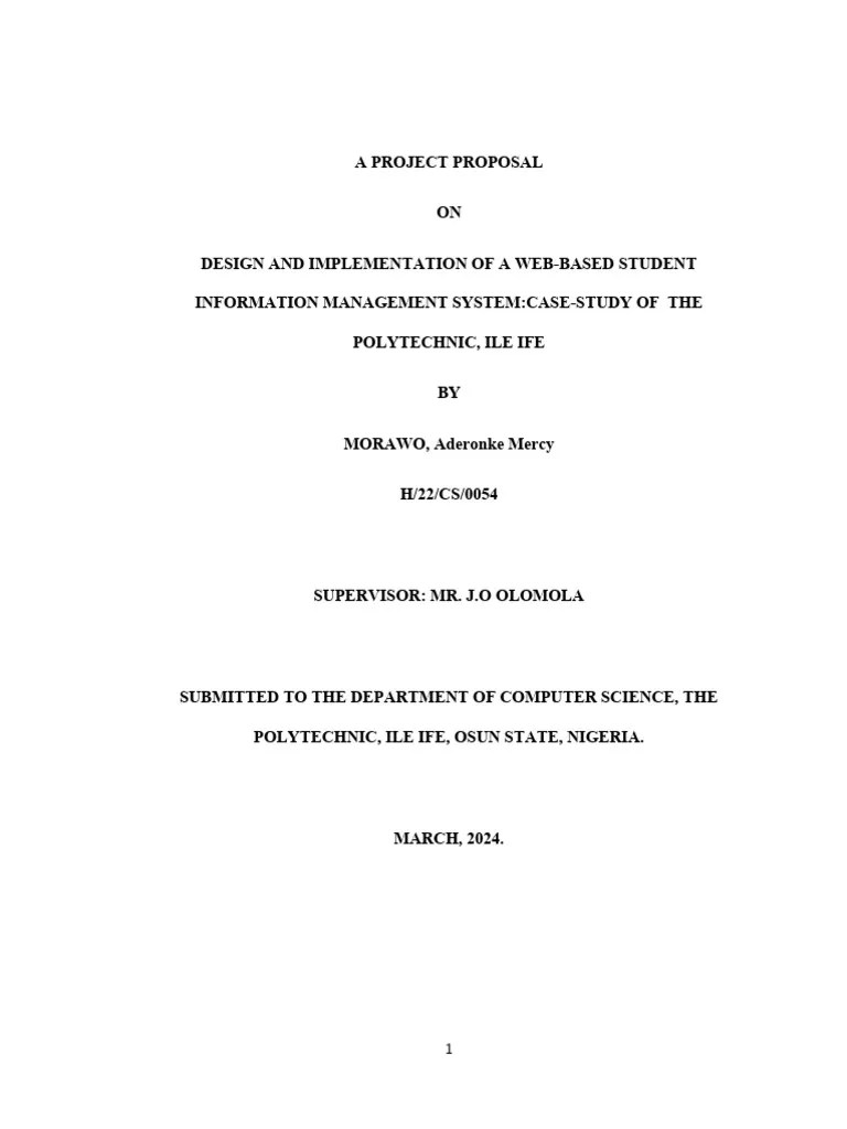 Aderonke Project Proposal | PDF | World Wide Web | Internet & Web