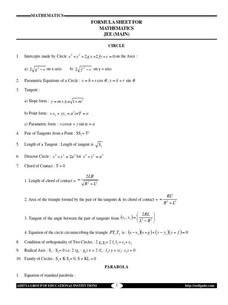 Maths Circle Formulas 67 3 | PDF | Classical Geometry | Euclidean Plane ...