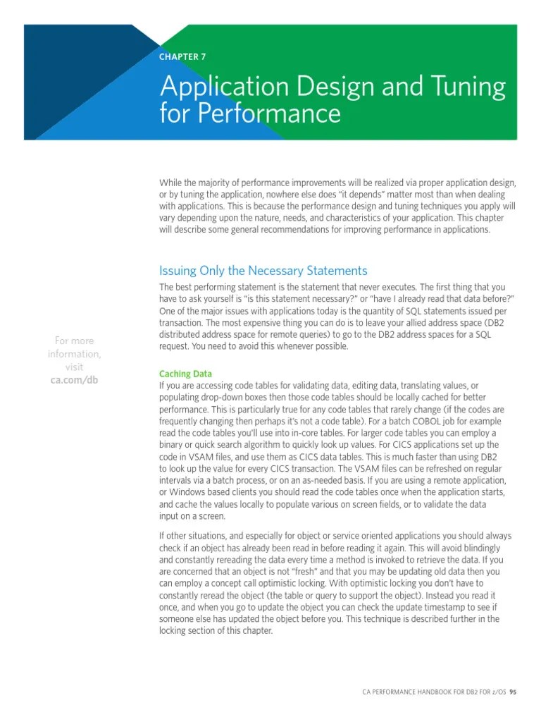 +1. CA Performance Handbook For DB2 For ZOS - CHAPTER 7 - Application ...