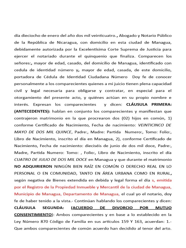 Divorcio Mutuo Consentimiento | PDF | Divorcio | Matrimonio