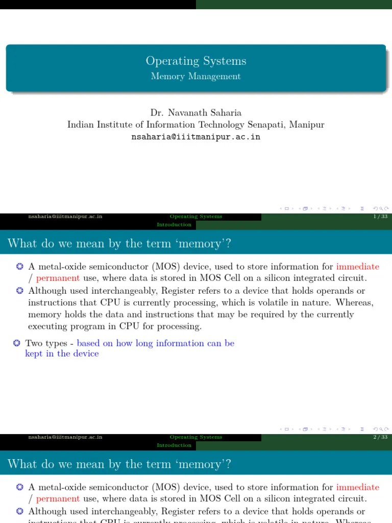 3 1 Memory Management | PDF | Computer Data Storage | Library (Computing)