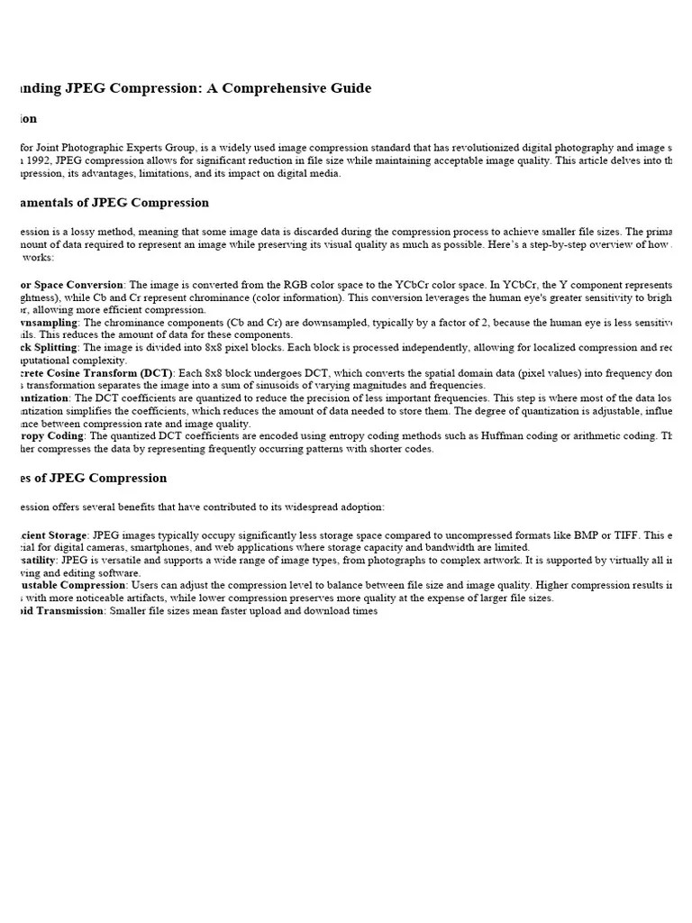 Understanding JPEG Compression | PDF | Data Compression | Information And Communications Technology