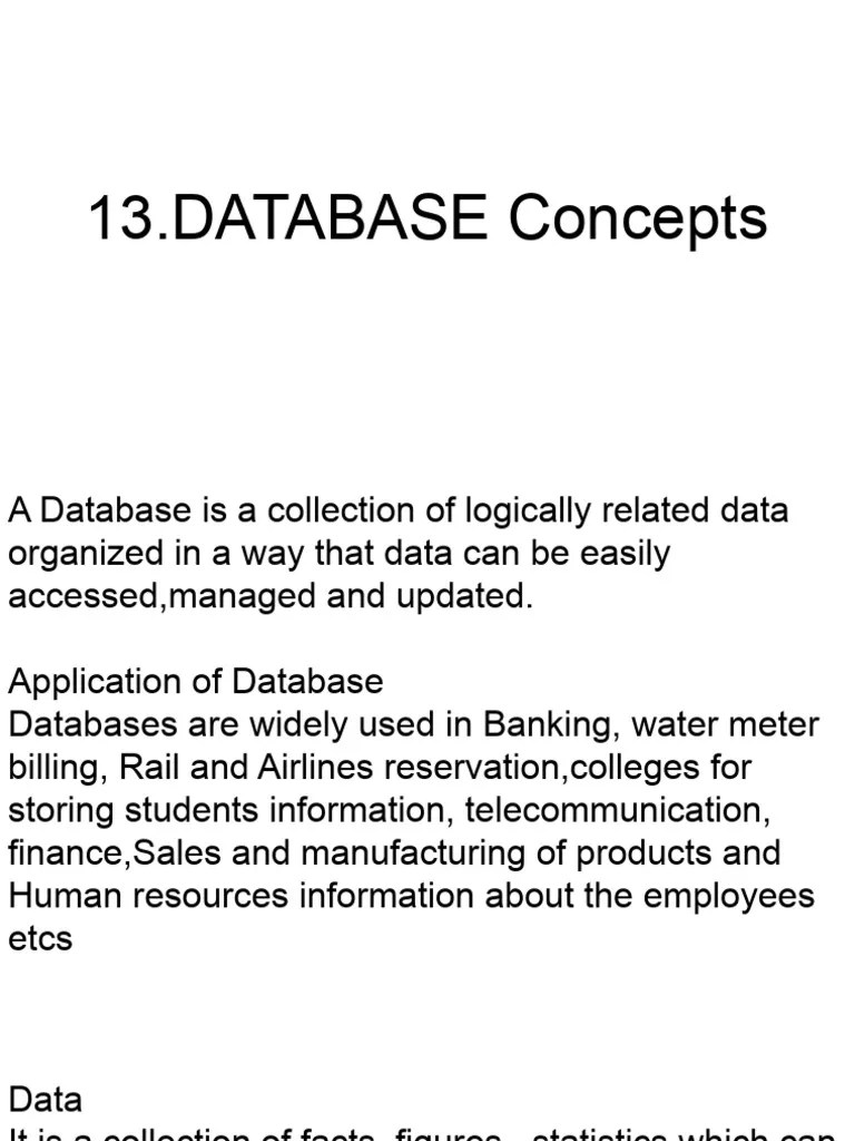Database Concepts | PDF | Databases | Relational Database